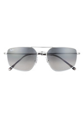 Ray-Ban 56mm Navigator Sunglasses in Silver /Grey-Dark Grey at Nordstrom
