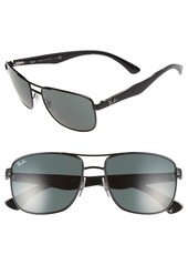 Ray-Ban 57mm Aviator Sunglasses in Black/Grey Green Gradient at Nordstrom