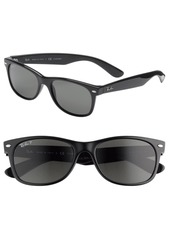 Ray-Ban 'New Wayfarer' 55mm Polarized Sunglasses in Black/Green P at Nordstrom