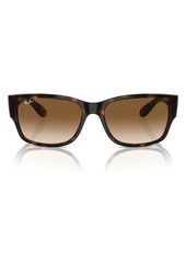 Ray-Ban 58mm Gradient Polarized Rectangular Sunglasses