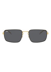 Ray-Ban 55mm Rectangle Sunglasses in Gold/Black/Dark Grey at Nordstrom