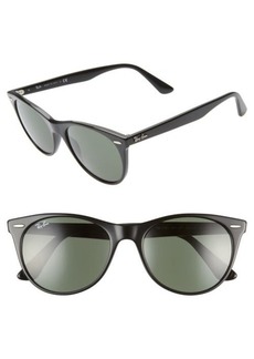 Ray-Ban 55mm Round Wayfarer Sunglasses in Black Solid at Nordstrom