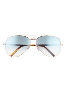 Ray-Ban New Aviator 58mm Gradient Pilot Sunglasses in Rose Gold/Clear Gradient Blue at Nordstrom