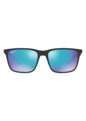 Ray-Ban 58mm Mirrored Polarized Rectangular Sunglasses