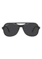 Ray-Ban 58mm Polarized Aviator Sunglasses in Black /Polarized Black at Nordstrom