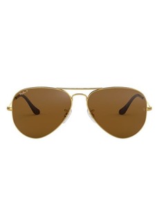 Ray-Ban 58mm Polarized Aviator Sunglasses in Gold/Brown Solid at Nordstrom