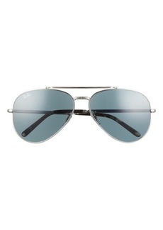 Ray-Ban 62mm Aviator Sunglasses in Silver /Blue at Nordstrom