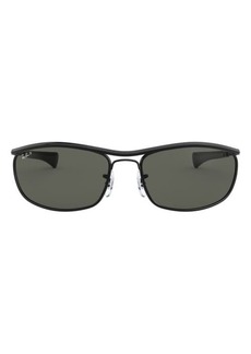 Ray-Ban 62mm Polarized Rectangular Sunglasses