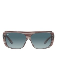 Ray-Ban 64mm Gradient Oversize Flat Top Sunglasses in Striped Gray/Blue Grey at Nordstrom