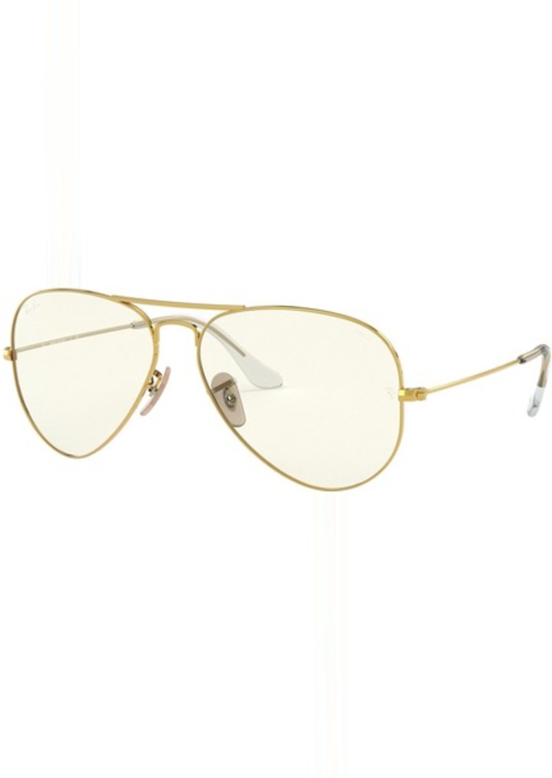 Ray-Ban Aviator Evolve Glasses, Men's, Large, Gold/Grey