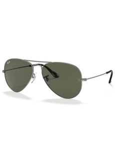 Ray-Ban Unisex Sunglasses, Aviator Large Metal RB3025 - SAND TRASPARENT GREY/GREEN