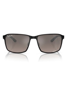 Ray-Ban Chromance 55mm Polarized Square Sunglasses