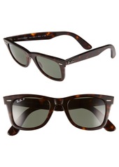 Ray-Ban 'Classic Wayfarer' 50mm Polarized Sunglasses in Tortoise/Green P at Nordstrom