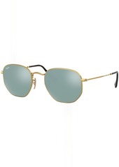Ray-Ban Hexagonal Metal Sunglasses, Men's, Gold/Green