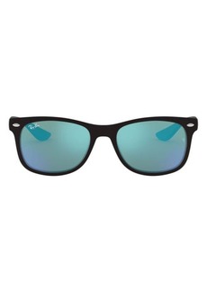 Ray-Ban Junior 50mm Wayfarer Mirrored Sunglasses in Black/Blue Mirror at Nordstrom