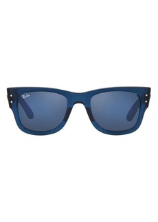 Ray-Ban Mega Wayfarer 51mm Rectangular Sunglasses in Grey Mirror at Nordstrom