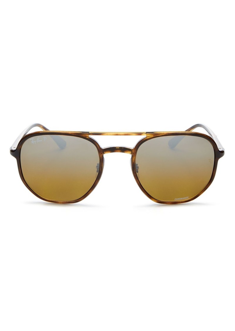 Ray Ban Ray Ban Men S Chromance Polarized Brow Bar Aviator Sunglasses 53mm Sunglasses