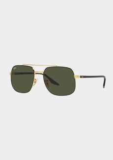 Ray-Ban Metal Double-Bridge Square Sunglasses