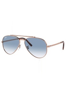 Ray-Ban New Aviator Sunglasses, Men's, Rose Gold/clear Gradient Blue