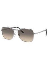 Ray-Ban New Caravan Sunglasses, Men's, Silver/clear Gradient Grey