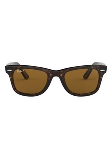 Ray-Ban 50mm Small Polarized Wayfarer Sunglasses in Dark Tortoise/Brown Solid at Nordstrom