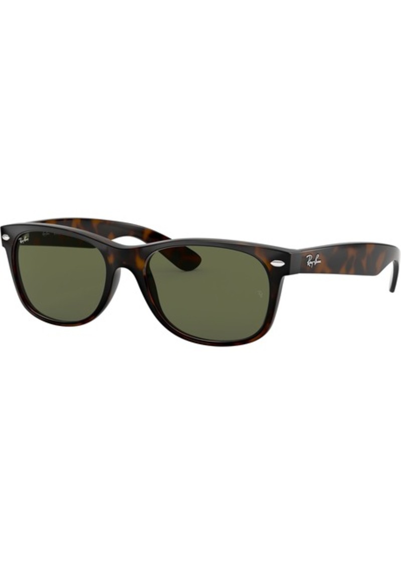 Ray-Ban New Wayfarer Matte Sunglasses, Men's, Tortoise/Green