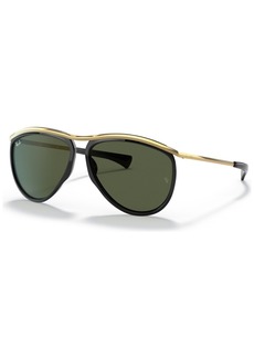 Ray-Ban Olympian Aviator Sunglasses, RB2219 59 - BLACK/GREEN