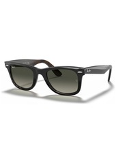 Ray-Ban Unisex Sunglasses, RB2140 Original Wayfarer Gradient - BLACK ON TRASPARENT/GRADIENT BLUE