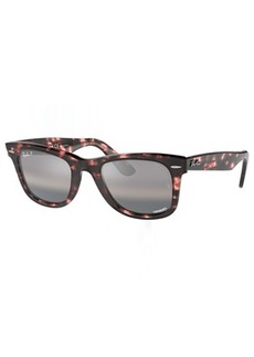 Ray-Ban Original Wayfarer Chromance Sunglasses, Men's, Pink Havana/gradient Dark Grey