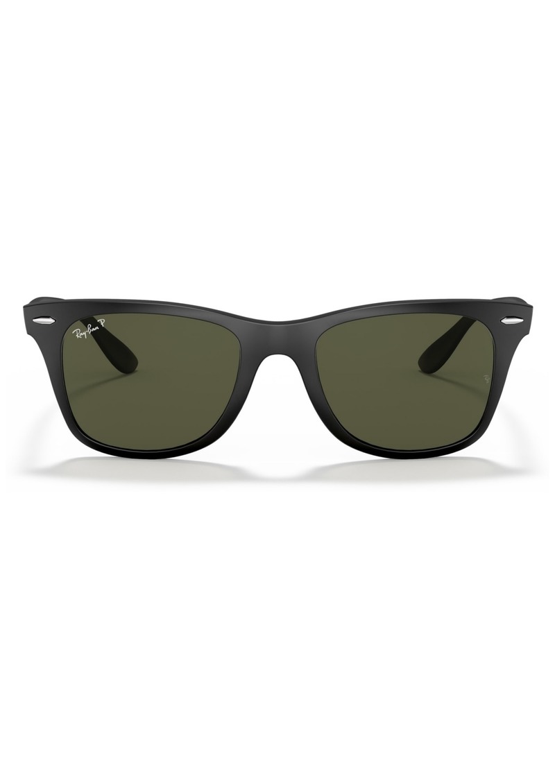 Ray-Ban Polarized Polarized Sunglasses , RB4195 Wayfarer Liteforce - BLACK MATTE/GREEN POLAR