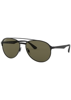 Ray-Ban Polarized Sunglasses, RB3606 - SHINY BLACK ON TOP MATTE BLACK / DARK GR