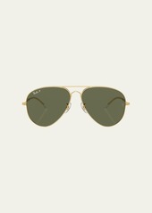 Ray-Ban Polarized Vintage-Style Metal Aviator Sunglasses  58mm