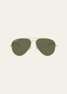 Ray-Ban Polarized Vintage-Style Metal Aviator Sunglasses  58mm