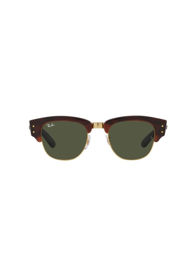 Ray-Ban RB0316S Mega Clubmaster Square Sunglasses Mock Tortoise on Gold/Green