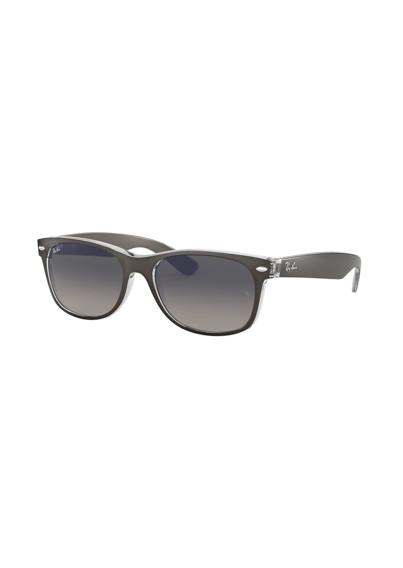 Ray-Ban RB2132 New Wayfarer Square Sunglasses Gunmetal On Transparent/Light Grey Gradient Dark Grey