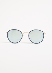 Ray-Ban RB3517 Mirrored Round Folding Icon Sunglasses