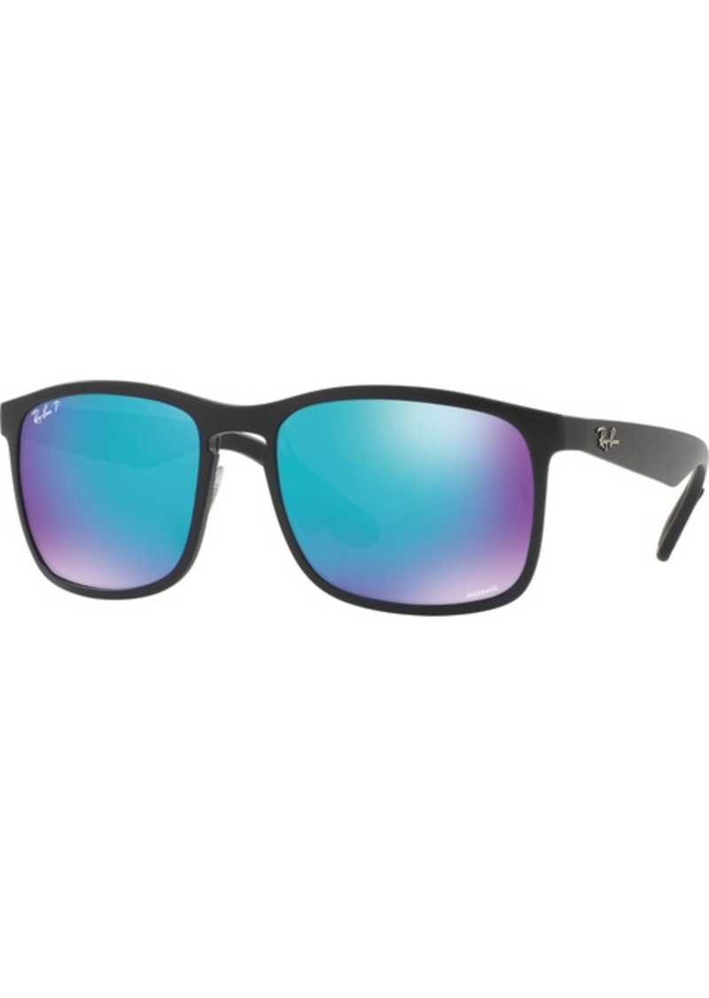 Ray-Ban RB4264 Chromance Polarized Sunglasses, Men's, Matte Black Blue