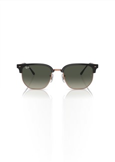 Ray-Ban RB4416F New Clubmaster Low Bridge Fit Square Sunglasses Dark Grey On Rose Gold/Grey Gradient