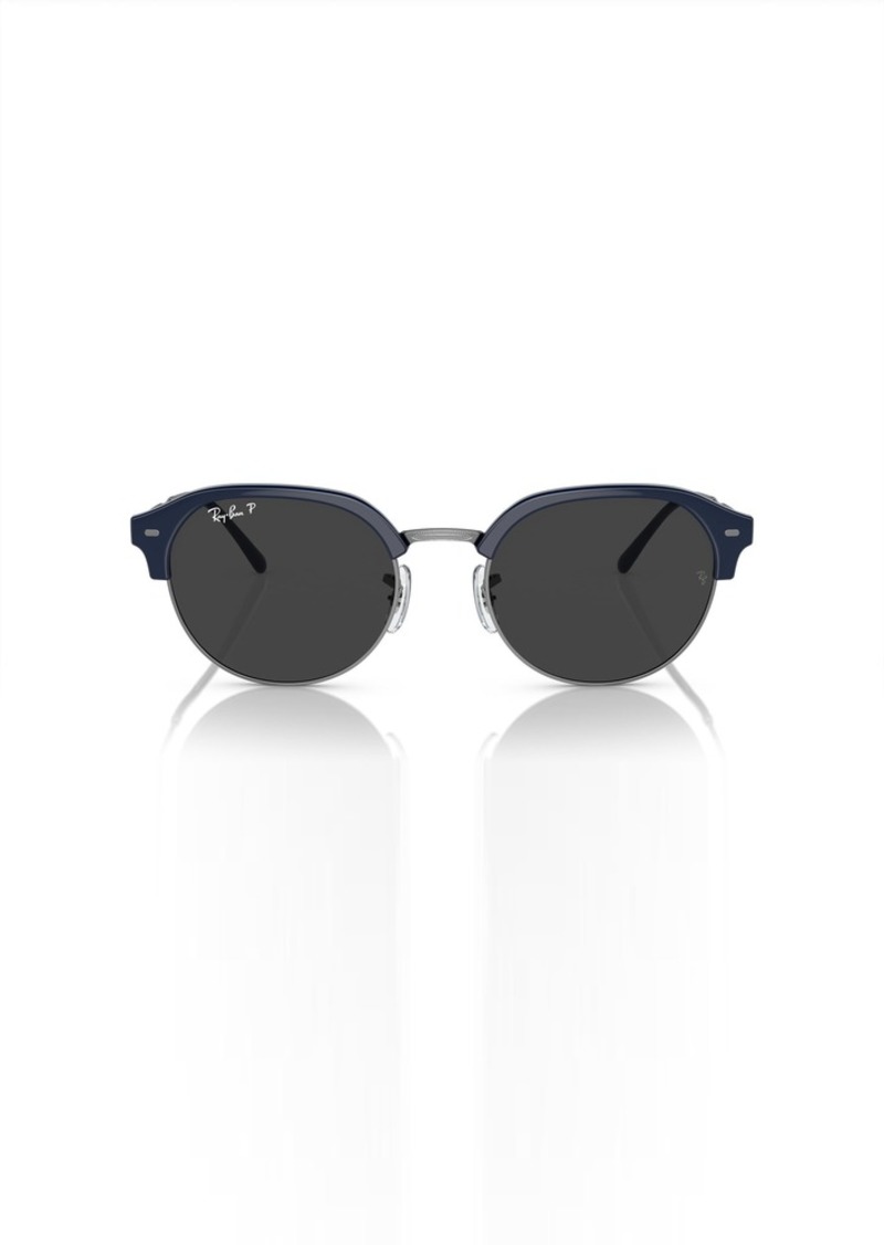 Ray-Ban RB4429 Round Sunglasses Blue On Gunmetal/Black Polarized