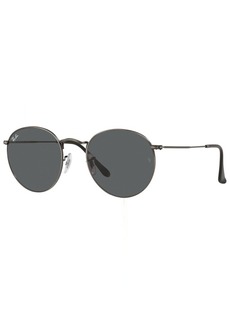 Ray-Ban Round Metal Classic Sunglasses, Men's, Antique Gunmetal/dark Grey