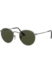 Ray-Ban Round Metal Sunglasses, Men's, Gold/Green