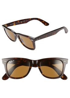 Ray-Ban Standard Classic Wayfarer 50mm Polarized Sunglasses in Dark Tortoise/Brown Solid at Nordstrom