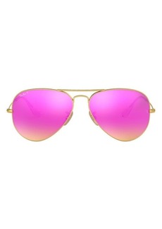 Ray-Ban Standard Icons 58mm Mirrored Polarized Aviator Sunglasses in Gold/Pink Mirror at Nordstrom