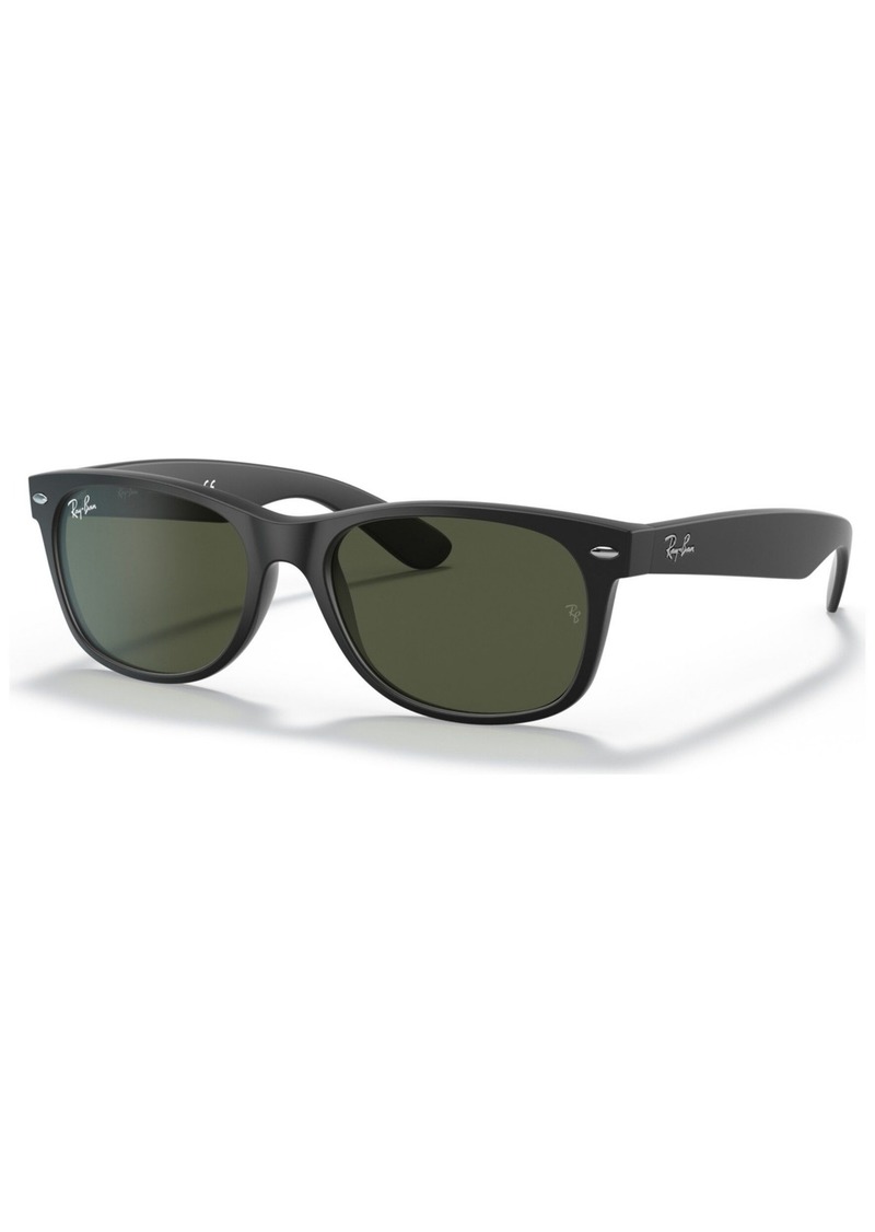 Ray-Ban Sunglasses, RB2132 New Wayfarer - Black Matte - Green