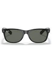 Ray-Ban Sunglasses, RB2132 New Wayfarer - Black Matte - Green