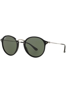 Ray-Ban Sunglasses, RB2447 Round Fleck - BLACK/GREEN