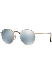 Ray-Ban Sunglasses, RB3447N Round Flat Lenses - GOLD SHINY/GREY MIRROR