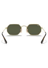 Ray-Ban Sunglasses, RB3556N Octagonal Flat Lenses - GOLD/GREEN