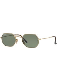 Ray-Ban Sunglasses, RB3556N Octagonal Flat Lenses - GOLD/GREEN