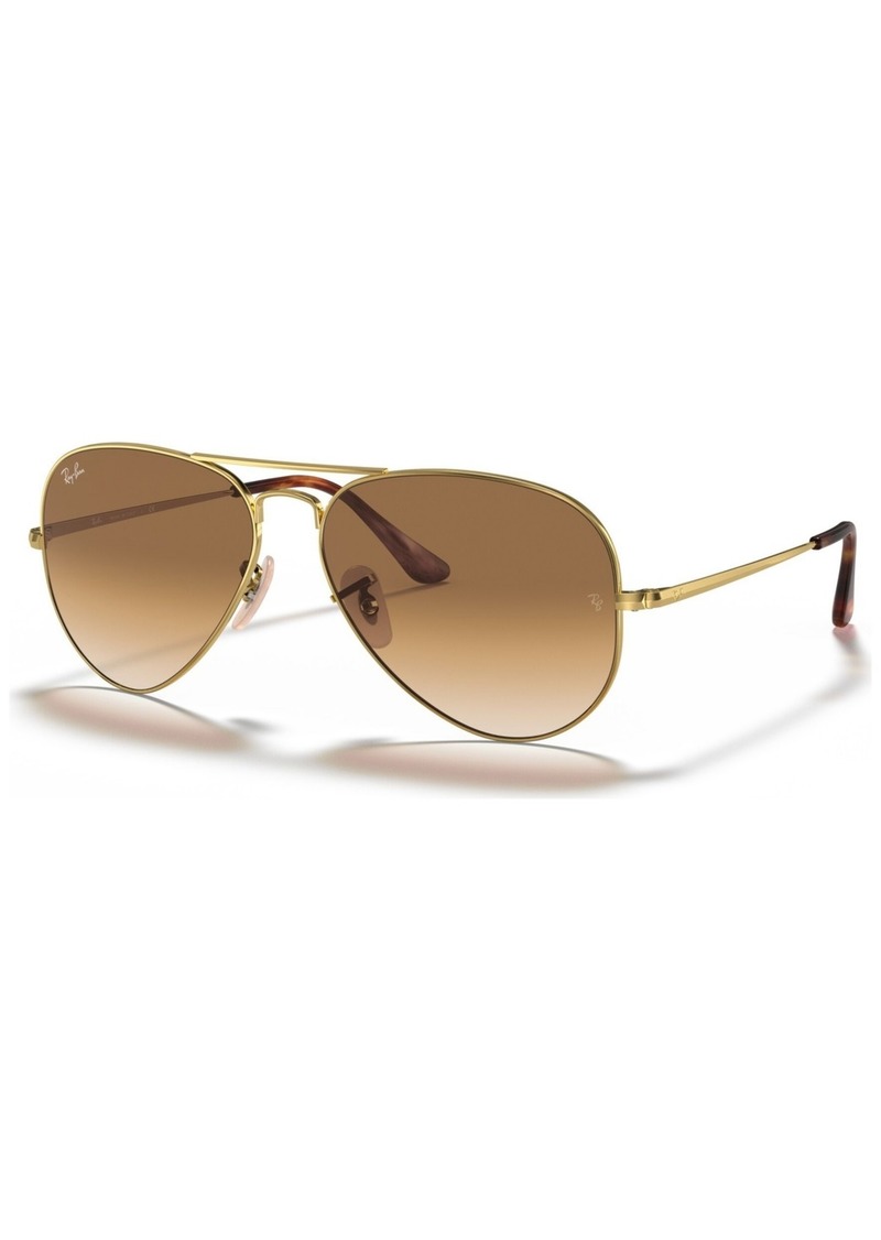 Ray-Ban Aviator Metal Ii Sunglasses, RB3689 Gradient - GOLD/CLEAR GRADIENT BROWN